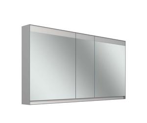 Armario con espejo Schneider FILO HCL, empotrado, regleta de luz superior, 1495x147x759mm, 3 puertas, 2 enchufes, 180.150.02.04, Versión: Normativa de la UE/gris de la carrocerÃa