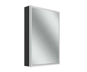 Armario con espejo Schneider GLOW D2W, 1 puerta 50cm, abatible a la izquierda, 513x136x736mm, iluminación perimetral, Dim2Warm, 218.052.02.44, Versión: Normativa de la UE/cuerpo negro mate