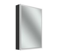 Armario con espejo Schneider GLOW D2W, 1 puerta 50cm, bisagra derecha, 513x136x736mm, iluminación perimetral, Dim2Warm, 218.051.01.44, Versión: CH estándar/negro mate