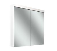 Armario con espejo Schneider LOW plus LED, 2 puertas 40/40cm, 795x120x747mm, iluminación superior, 172.080.02.0201, Versión: Estándar de la UE/blanco del corpus/3000K