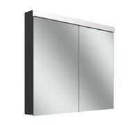 Armario con espejo Schneider LOW plus LED, 2 puertas 45/45cm, 895x120x747mm, iluminación superior, 172.090.01.44, Versión: CH estÃ¡ndar/negro mate/4000K