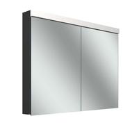 Armario con espejo Schneider LOW plus LED, 2 puertas 50/50cm, 995x120x747mm, iluminación superior, 172.100.02.4401, Versión: EstÃ¡ndar UE/cuerpo negro mate/3000K