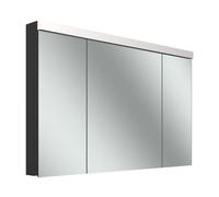 Armario con espejo Schneider LOW plus LED, 3 puertas 30/60/30cm, 1195x120x747mm, iluminación superior, 172.121.01.44, Versión: CH estÃ¡ndar/negro mate/4000K