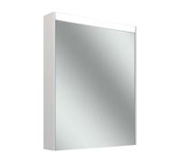 Armario con espejo Schneider OBJECT Line Comfort LED, 1 puerta 60cm, tope intercambiable, 595x123x743mm, iluminación superior, 204.060.01.0201, Versión: CH standardna/korpusno bela/3000K