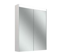 Armario con espejo Schneider OBJECT Line Comfort LED, 2 puertas 30/30cm, 595x123x743mm, iluminación superior, 204.061.02.0201, Versión: Estándar de la UE/blanco del corpus/3000K