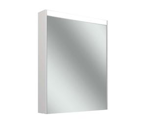 Armario con espejo Schneider OBJECT Line Superior LED, 1 puerta 60cm, tope intercambiable, 595x123x743mm, iluminación superior regulable, 1 caja de enchufe, 205.061.01.02, Versión: CH estándar/blanco