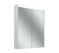 Armario con espejo Schneider OBJECT Line Superior LED, 2 puertas 35/35cm, 695x123x743mm, iluminación superior regulable, 2 enchufes, 205.070.02.02, Versión: Norma UE/blanco corporal/4000K