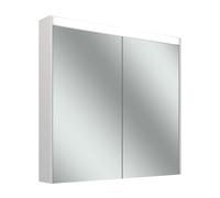 Armario con espejo Schneider OBJECT Line Superior LED, 2 puertas 45/45cm, 895x123x743mm, iluminación superior regulable, 2 enchufes, 205.090.02.0201, Versión: Estándar de la UE/blanco del corpus/3000K