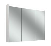 Armario con espejo Schneider OBJECT Line Superior LED, 3 puertas 30/40/30cm, 995x123x743mm, iluminación superior regulable, 3 enchufes, 205.101.01.0201, Versión: CH standardna/korpusno bela/3000K