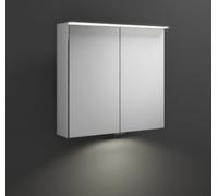Armario con espejos burgbad Junit con luz superior horizontal LED, con iluminación LED para lavabo, anchura: 700mm, SPIZ070