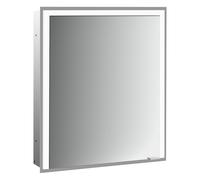 armario con espejos emco prime 3, 600mm, una puerta con apertura a la izquierda, modelo empotrado, 949717200, Color: aluminio/espejo