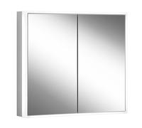 Armario con espejos GLOW classic H e Schneider, 2 puertas 30/30cm, 625x158x731mm, iluminación perimetral, regulable sin escalonamiento, enchufe a la izquierda, 182.063.01.50, Versión: CH estÃ¡ndar/