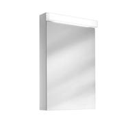 Armario con espejos LED Schneider LOW Line, 1 puerta 50cm, tope intercambiable, 495x120x756, iluminación superior, 4000K, 151.250.02.02, Versión: Norma UE/blanco corporal/4000K