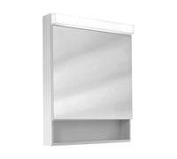 Armario con espejos LED Schneider LOW Line, 1 puerta 60cm, abatible, compartimento abierto, 595x120x751, iluminación superior, 4000K, 151.265.01.02, Versión: CH estándar/blanco corporal/4000K