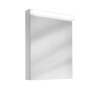 Armario con espejos LED Schneider LOW Line, 1 puerta 60cm, tope intercambiable, 595x120x756, iluminación superior, 4000K, 151.260.02.02, Versión: Norma UE/blanco corporal/4000K