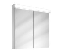 Armario con espejos LED Schneider LOW Line, 2 puertas 40/40cm, 795x120x756, iluminación superior, 4000K, 151.280.01.02, Versión: CH estándar/blanco corporal/4000K