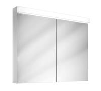 Armario con espejos LED Schneider LOW Line, 2 puertas 50/50cm, 995x120x756, iluminación superior, 4000K, 151.300.02.02, Versión: Norma UE/blanco corporal/4000K