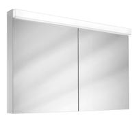 Armario con espejos LED Schneider LOW Line, 2 puertas 60/60cm, 1195x120x756, iluminación superior, 4000K, 151.320.02.02, Versión: Norma UE/blanco corporal/4000K