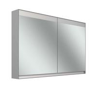 Armario con espejos Schneider FILO H mpotrado, regleta de luz superior, 1195x147x759mm, 2 puertas, 2 enchufes, 180.120.02.04, Versión: Normativa de la UE/gris de la carrocerÃa