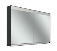 Armario con espejos Schneider FILO H mpotrado, regleta de luz superior, 1195x147x759mm, 2 puertas, 2 enchufes, 180.120.01.44, Versión: CH estándar/negro mate