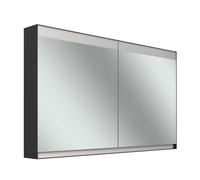 Armario con espejos Schneider FILO H mpotrado, regleta de luz superior, 1295x147x759mm, 2 puertas, 2 enchufes, 180.130.01.44, Versión: CH estándar/negro mate