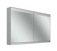 Armario con espejos Schneider FILO H mpotrado, regleta de luz superior, 1295x147x759mm, 2 puertas, 2 enchufes, 180.130.01.04, Versión: CH estÃ¡ndar/carcasa gris