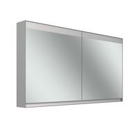 Armario con espejos Schneider FILO H mpotrado, regleta de luz superior, 1395x147x759mm, 2 puertas, 2 enchufes, 180.140.02.04, Versión: Normativa de la UE/gris de la carrocerÃa