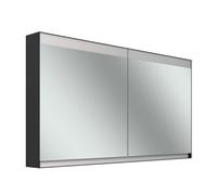 Armario con espejos Schneider FILO H mpotrado, regleta de luz superior, 1395x147x759mm, 2 puertas, 2 enchufes, 180.140.02.44, Versión: Normativa de la UE/cuerpo negro mate