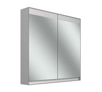 Armario con espejos Schneider FILO H mpotrado, regleta de luz superior, 795x147x759mm, 2 puertas, 2 enchufes, 180.080.01.04, Versión: CH estÃ¡ndar/carcasa gris