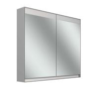 Armario con espejos Schneider FILO H mpotrado, regleta de luz superior, 895x147x759mm, 2 puertas, 2 enchufes, 180.090.02.04, Versión: Normativa de la UE/gris de la carrocerÃa