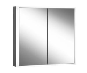 Armario con espejos Schneider GLOW classic HCL, 2 puertas 40/40cm, 825x158x731mm, iluminación perimetral, regulable de forma continua, 182.080.01.41, Versión: CH estándar/cuerpo negro mate, panel tras