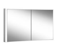 Armario con espejos Schneider GLOW classic HCL, 2 puertas 60/60cm, 1225x158x731mm, iluminación perimetral, regulable de forma continua, 182.120.01.50, Versión: CH estÃ¡ndar/cuerpo anodizado plata