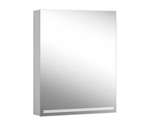 Armario con espejos Schneider GRACE LED, 1 puerta 60cm, abatible a la izquierda, 595x120x700mm, 4000K, anodizado plata, 116.661.02.50