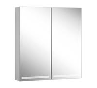 Armario con espejos Schneider GRACE LED, 2 puertas 35/35cm, bisagras izquierda y derecha, 695x120x700mm, 4000K, anodizado plata, 116.670.02.50