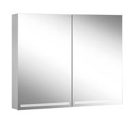 Armario con espejos Schneider GRACE LED, 2 puertas 45/45cm, bisagras izquierda y derecha, 895x120x700mm, 4000K, anodizado plata, 116.690.02.50