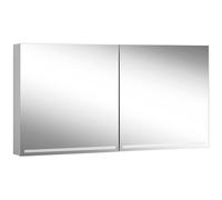 Armario con espejos Schneider GRACE LED, 2 puertas 70/70cm, bisagras izquierda y derecha, 1395x120x700mm, 4000K, anodizado plata, 116.740.02.50