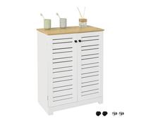 SoBuy BZR41-W Armario con Pie Mueble Auxiliar para Baño Armario de Baño con 2 Estantes y 2 Puertas Blanco Medidas: 60x30x82cm, ES