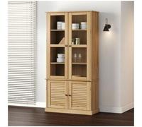 Armario con vitrina VIGO madera maciza de pino 85x35x170 cm