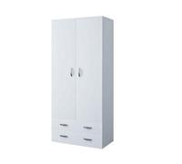 Armario De 2 Puertas Con Cajones Blanco Nobilitado Melamínico Cm.80x52xH170