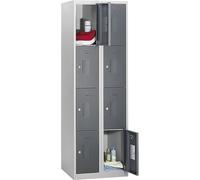 Armario de 4 compartimentos Amsterdam eurokraft basic, 2 secciones