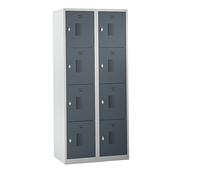 Armario de 4 compartimentos Amsterdam eurokraft basic, 2 secciones
