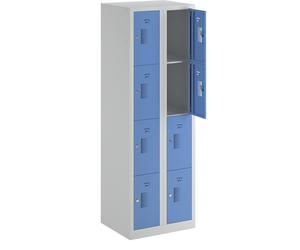 Armario de 4 compartimentos Amsterdam eurokraft basic, 2 secciones