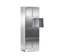 Armario de 4 compartimentos de acero inoxidable 2 secciones