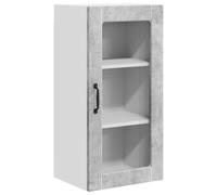 Armario de 40 x 31 x 80 cm con 1 puerta con 3 estantes de madera gris | Material de madera, elegante aspecto moderno, para cocinas e interiores, diseño funcional simple, estructura duradera