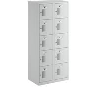 Armario de 5 compartimentos Amsterdam eurokraft basic, 2 secciones