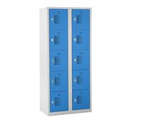 Armario de 5 compartimentos Amsterdam eurokraft basic, 2 secciones