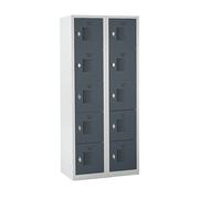 Armario de 5 compartimentos Amsterdam eurokraft basic, 2 secciones