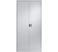 mauser Armario de puertas batientes, H x A exterior 1950 x 950 mm, con 4 baldas, profundidad 420 mm, gris luminoso RAL 7035