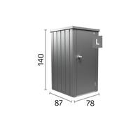 Armario de acero para exterior biohort julia 77.7 x 140.5 x 87 cm y capacidad de 741.4 l gris claro