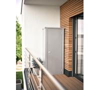 Armario de acero para exterior biohort julia 77.7 x 140.5 x 87 cm y capacidad de 741.4 l gris plata